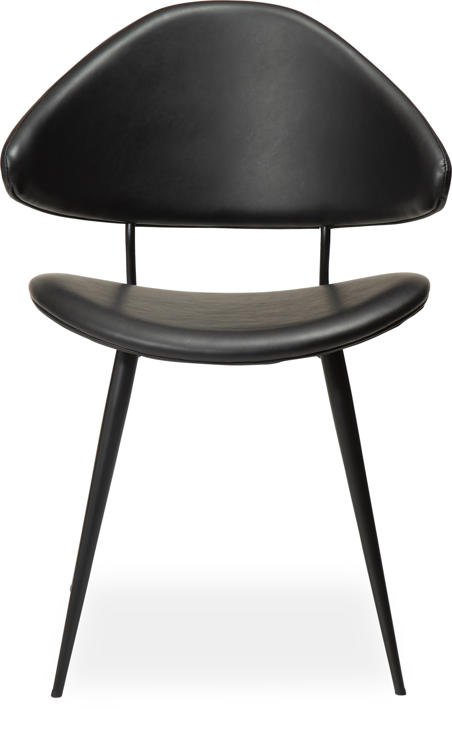 Napoleon matstol - sits i svart vintage konstläder och runda ben i svartlackerad metall