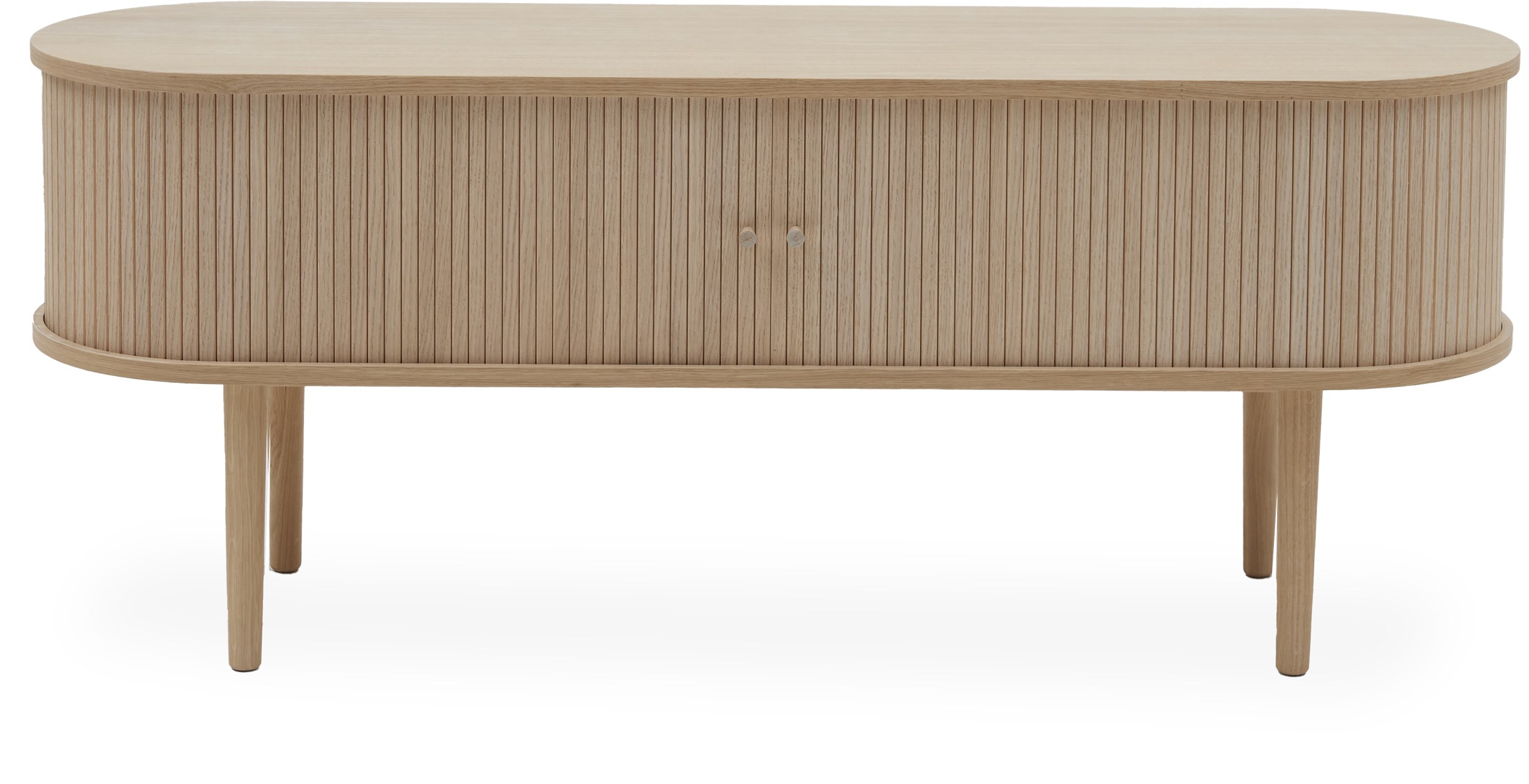 Focus TV-möbel - Stomme i vitpigmenterat, lackerat ekfaner och ben i massiv vitpigmenterad lackerad ek
