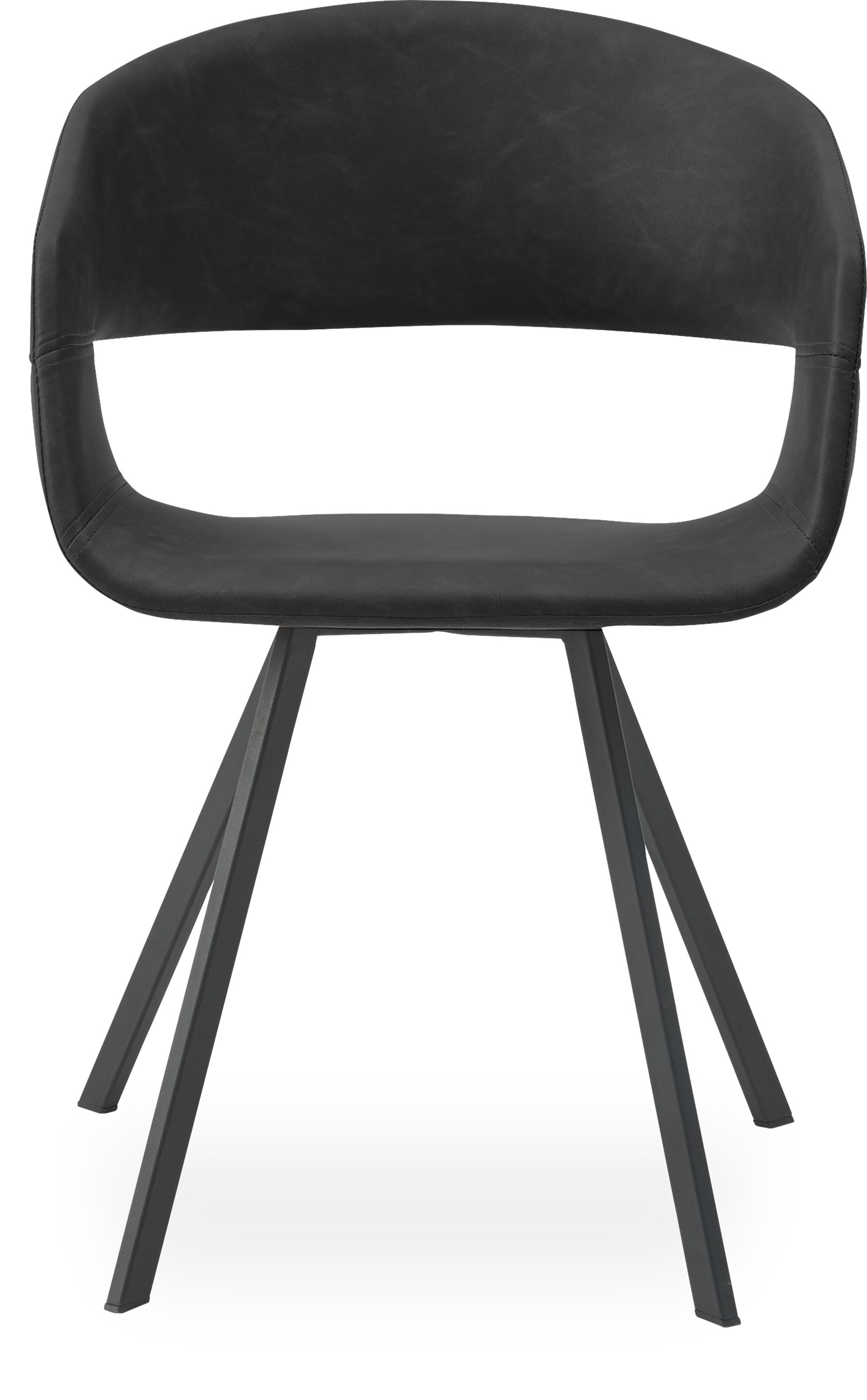 Bow matstol - Sits i svart konstläder och ben i svart pulverlackerad metall