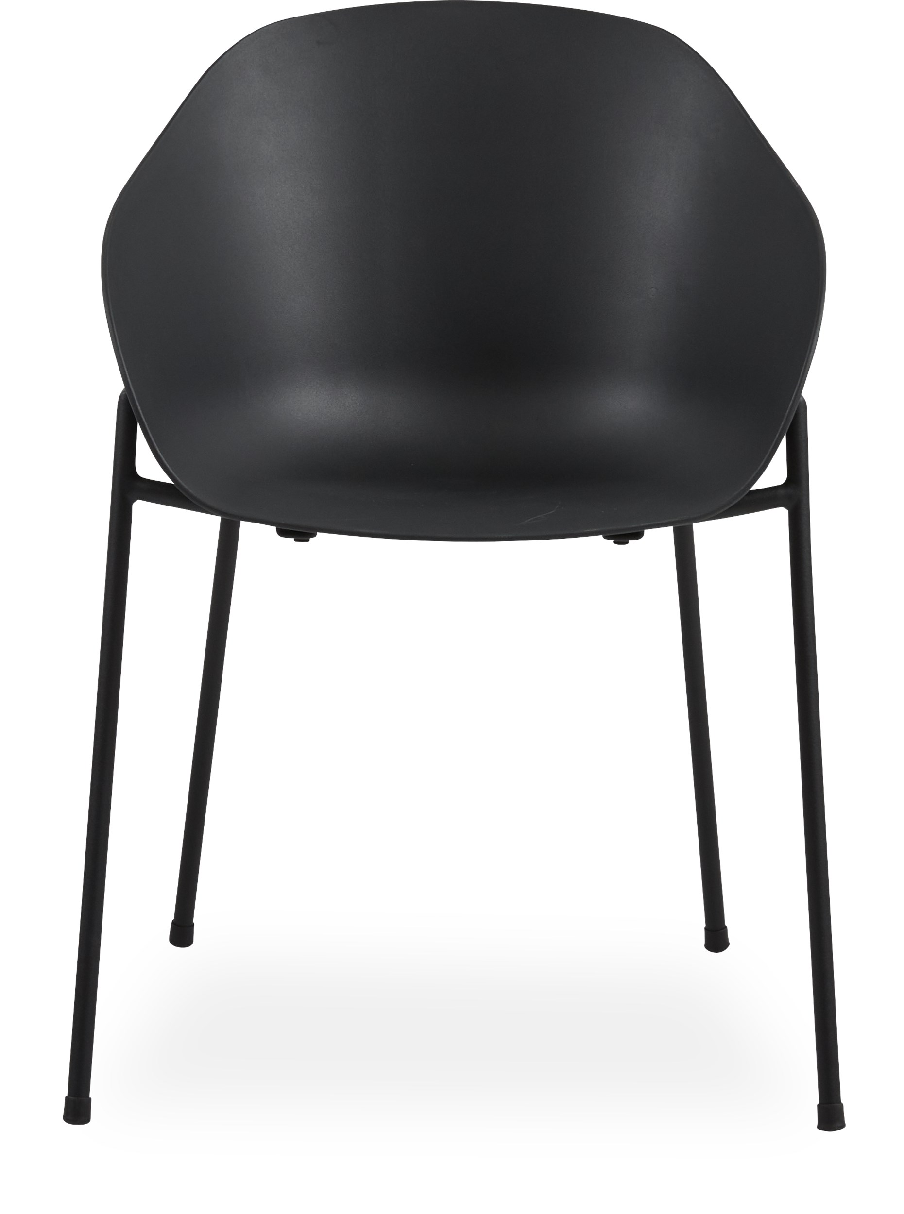 Damio Trädgårdsstol - Skal i svart plast och stomme i svart pulverlackerad metall