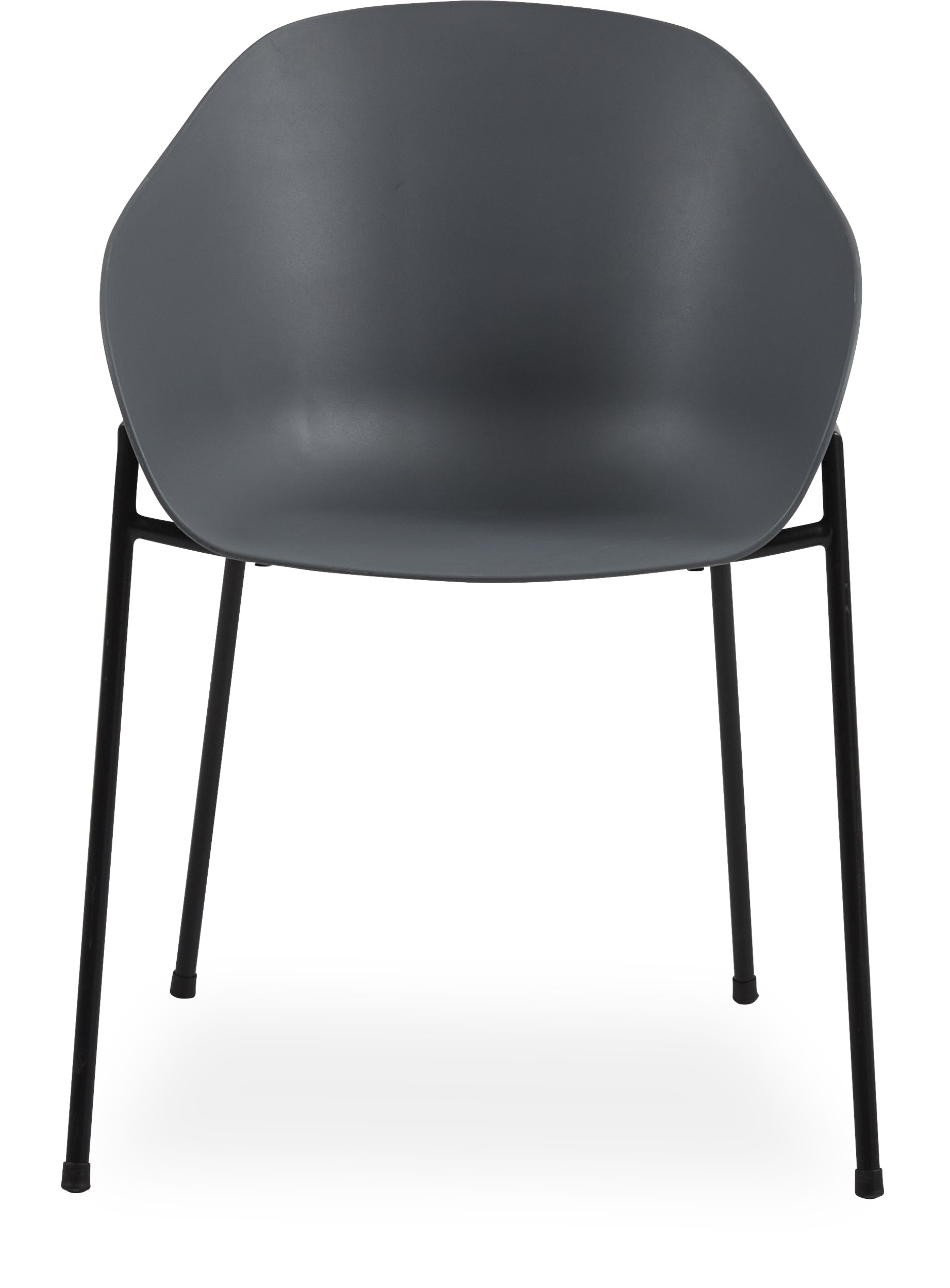 Damio Trädgårdsstol - Skal i grå plast och stomme i svart pulverlackerad metall