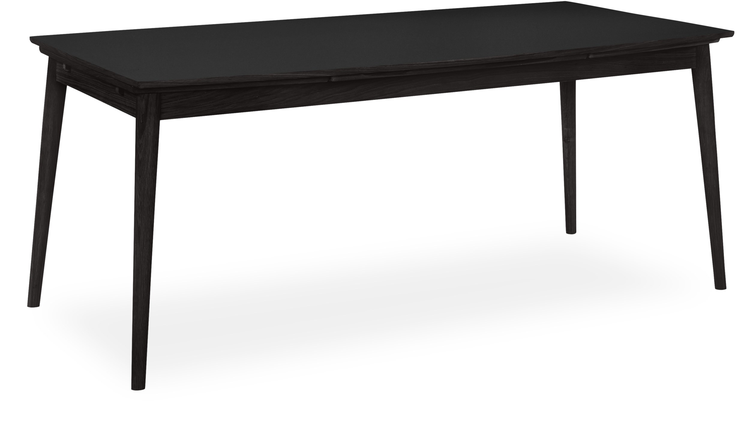 Curve Matbord 180 x 95 x 75 cm - 434 Black Linoleum, kant i svartbetsad mattlackad ek och ben massiv svartbetsad mattlackerad ek