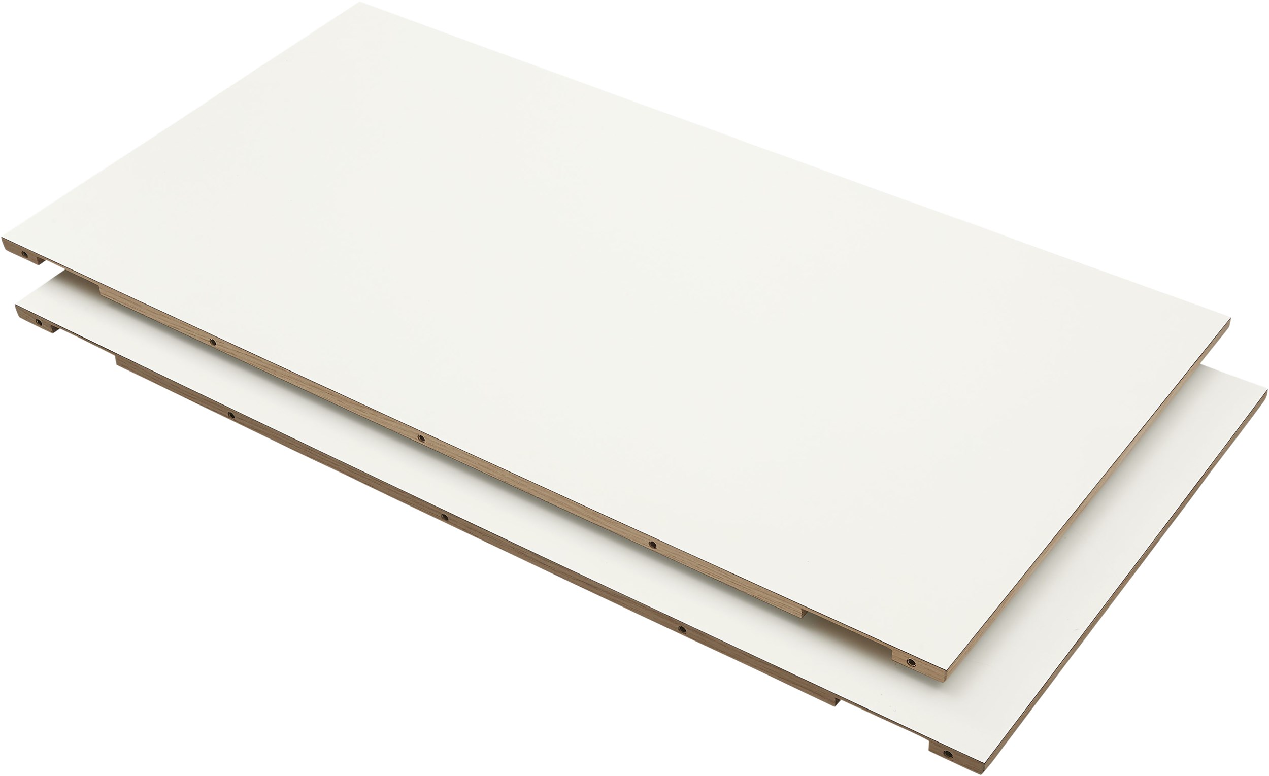 Edge Iläggsplatta 49 x 95 cm - 201 Bianco nanolaminat, kant i vitpigmenterad mattlackad ek och 2 st