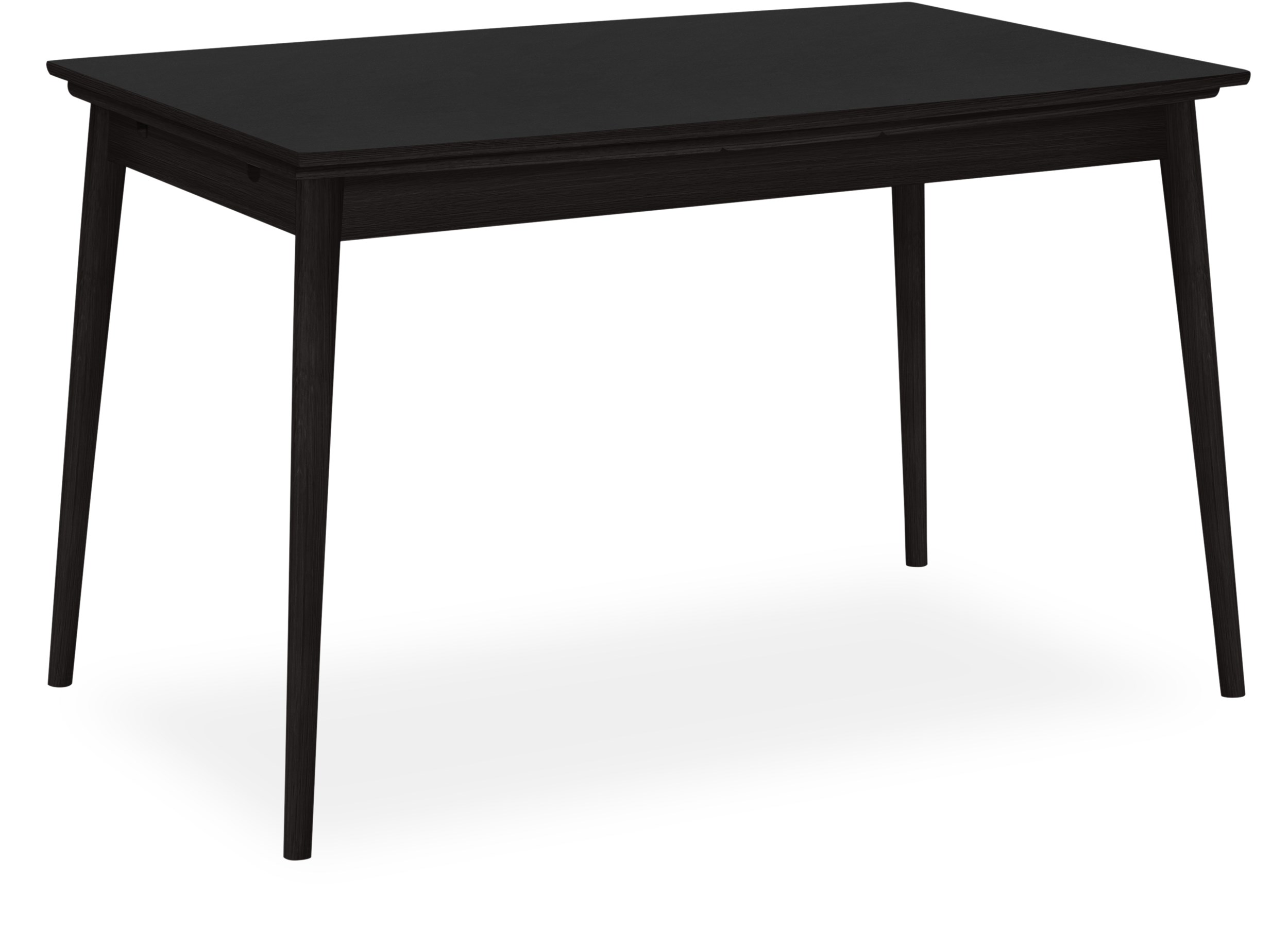 Curve Matbord 142 x 84 x 75 cm - 434 Black Linoleum, kant i svartbetsad mattlackad ek och ben massiv svartbetsad mattlackerad ek