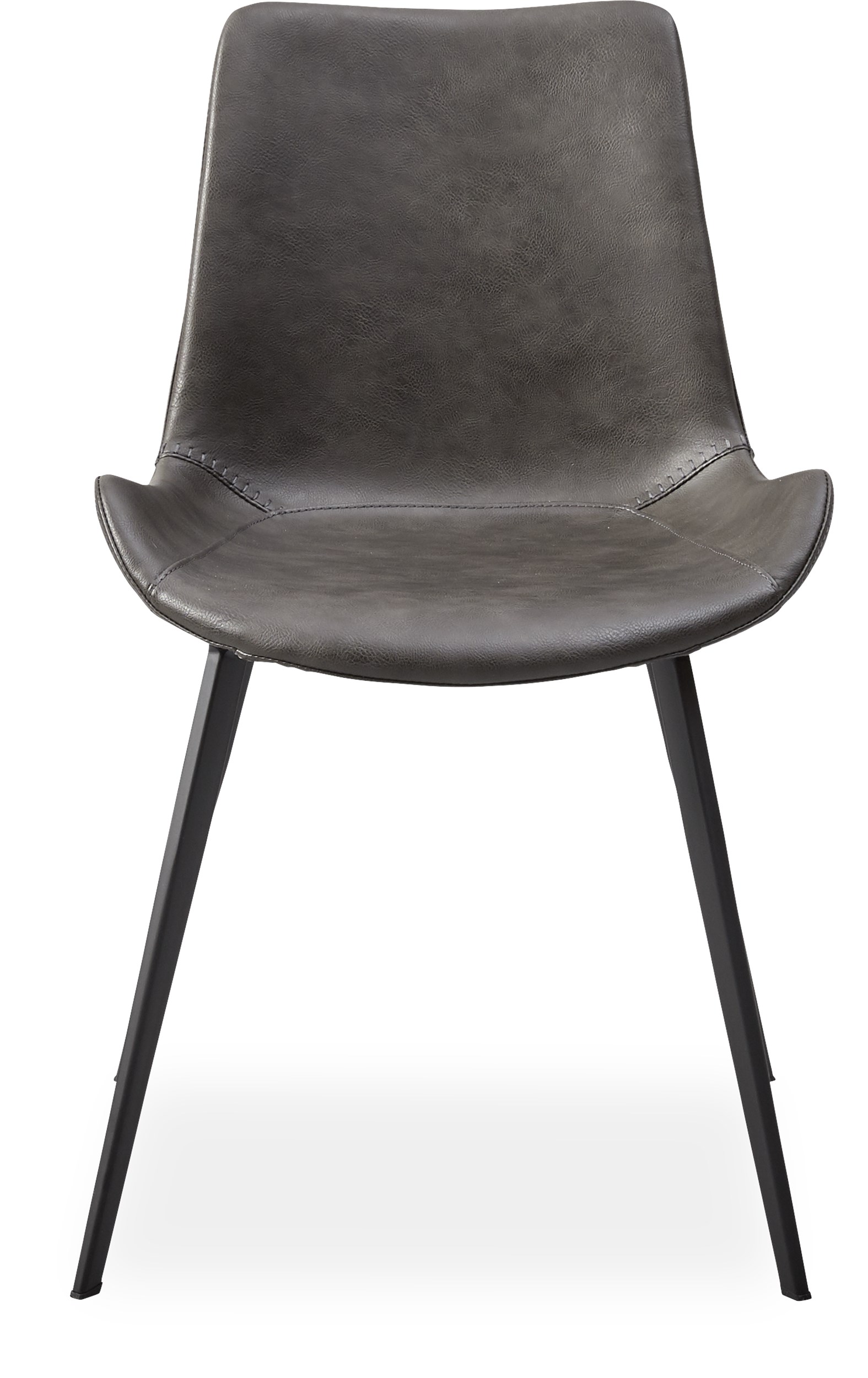 Hype matstol - Sits i vintage grått konstläder och ben i svartlackerad metall
