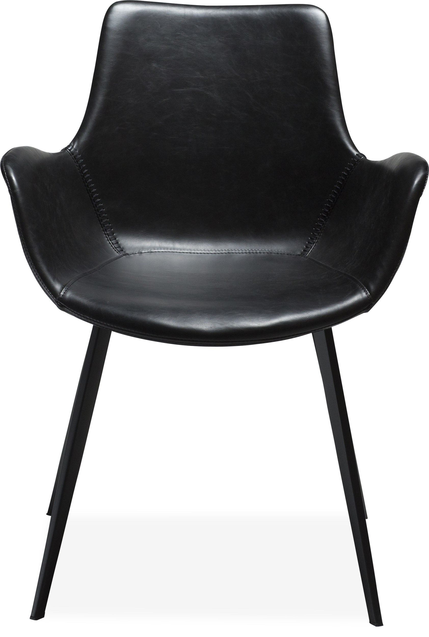Hype matstol - sits i svart vintage konstläder och ben i svartlackerad metall