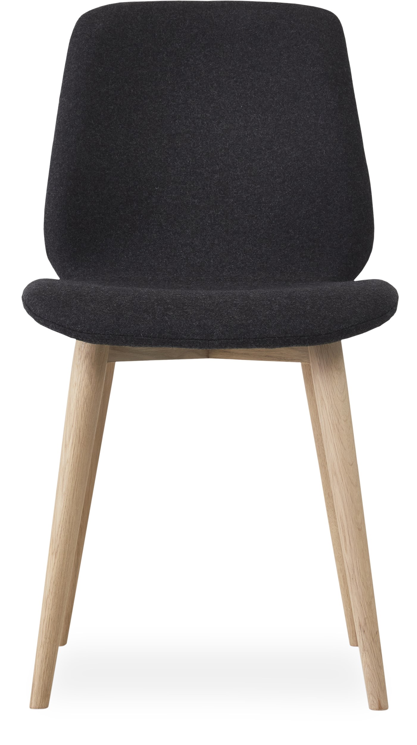 Share matstol - Sits i 24 Dusty charcoal filt och curveben i vitpigmenterad mattlackad ek