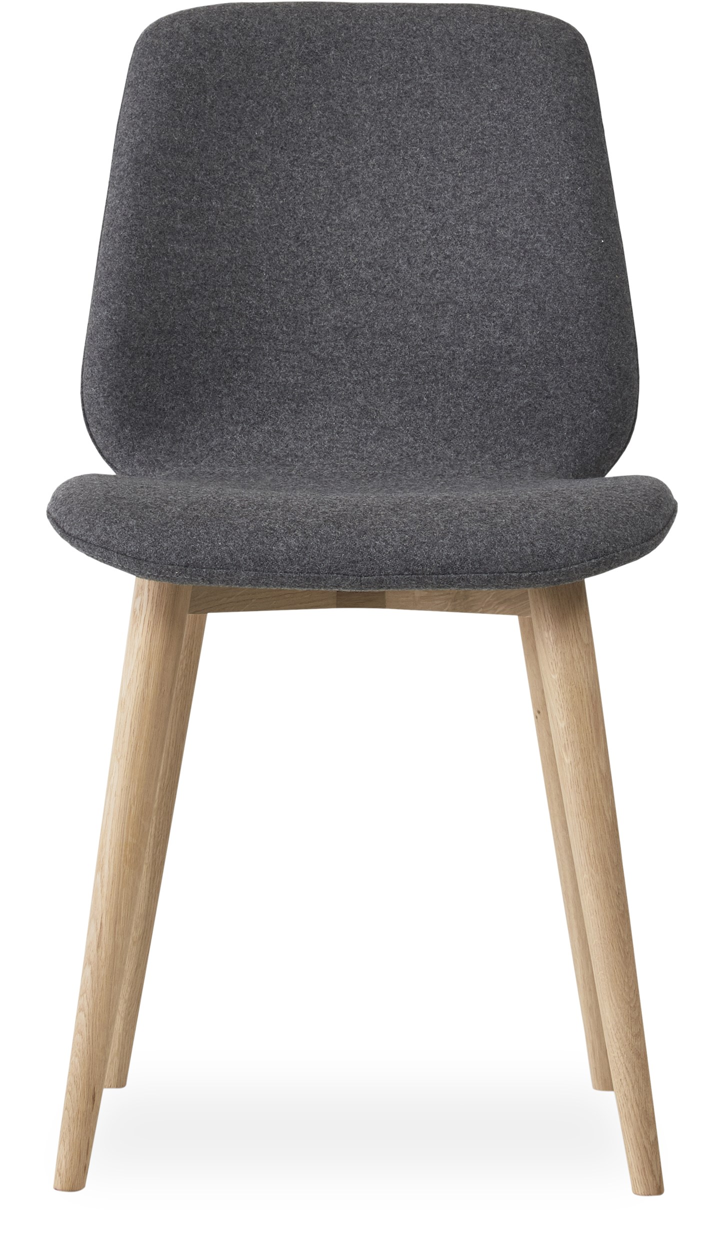 Share matstol - Sits i 26 Dusty grey filt och curveben i vitpigmenterad mattlackad ek