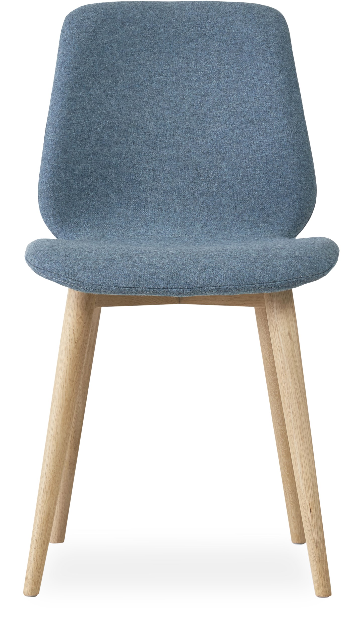 Share matstol - Sits i 28 Dusty blue filt och curveben i vitpigmenterad mattlackad ek