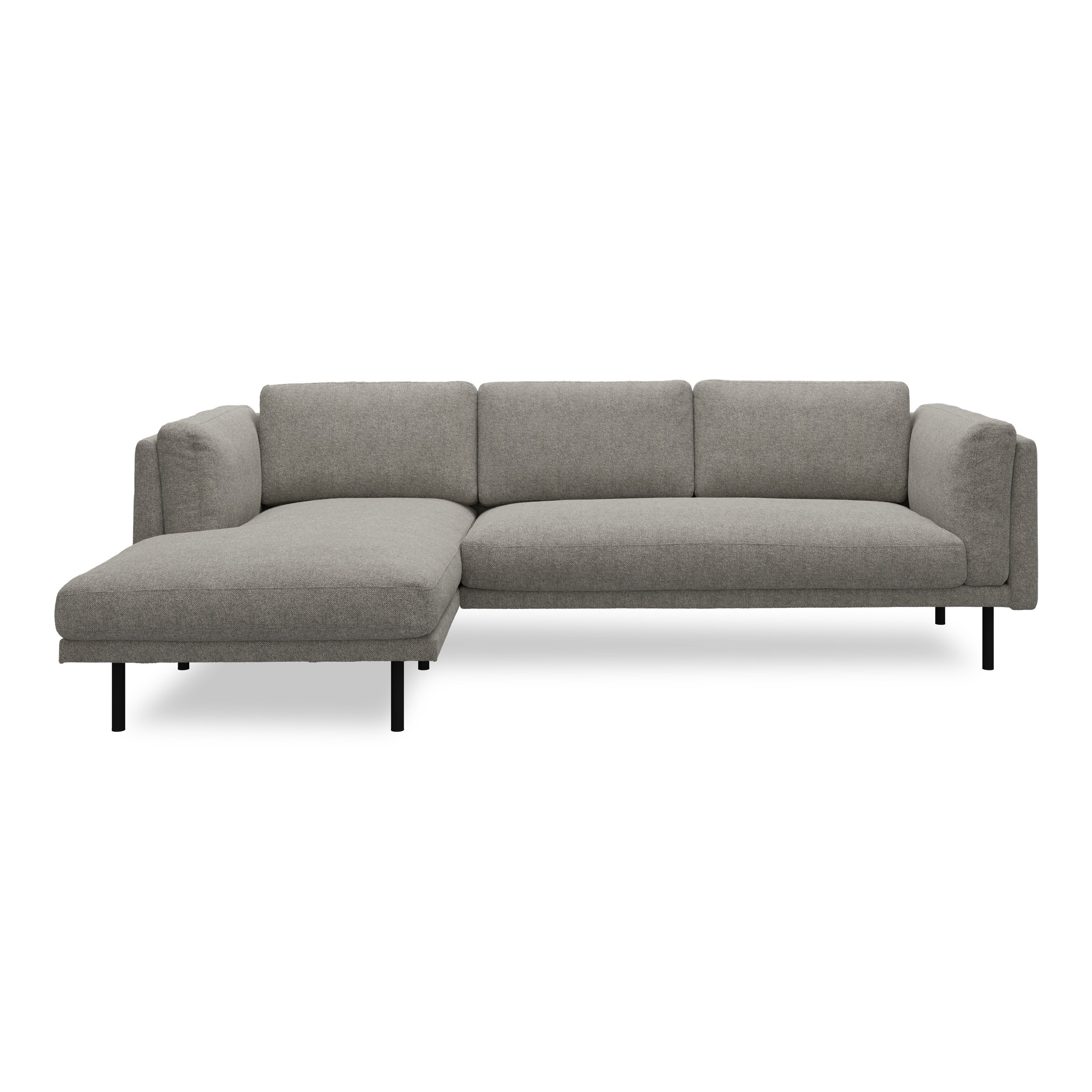 Nebel vänstervänd soffa med schäslong - Rate 108 Wood textil och svart pulverlackerad metall