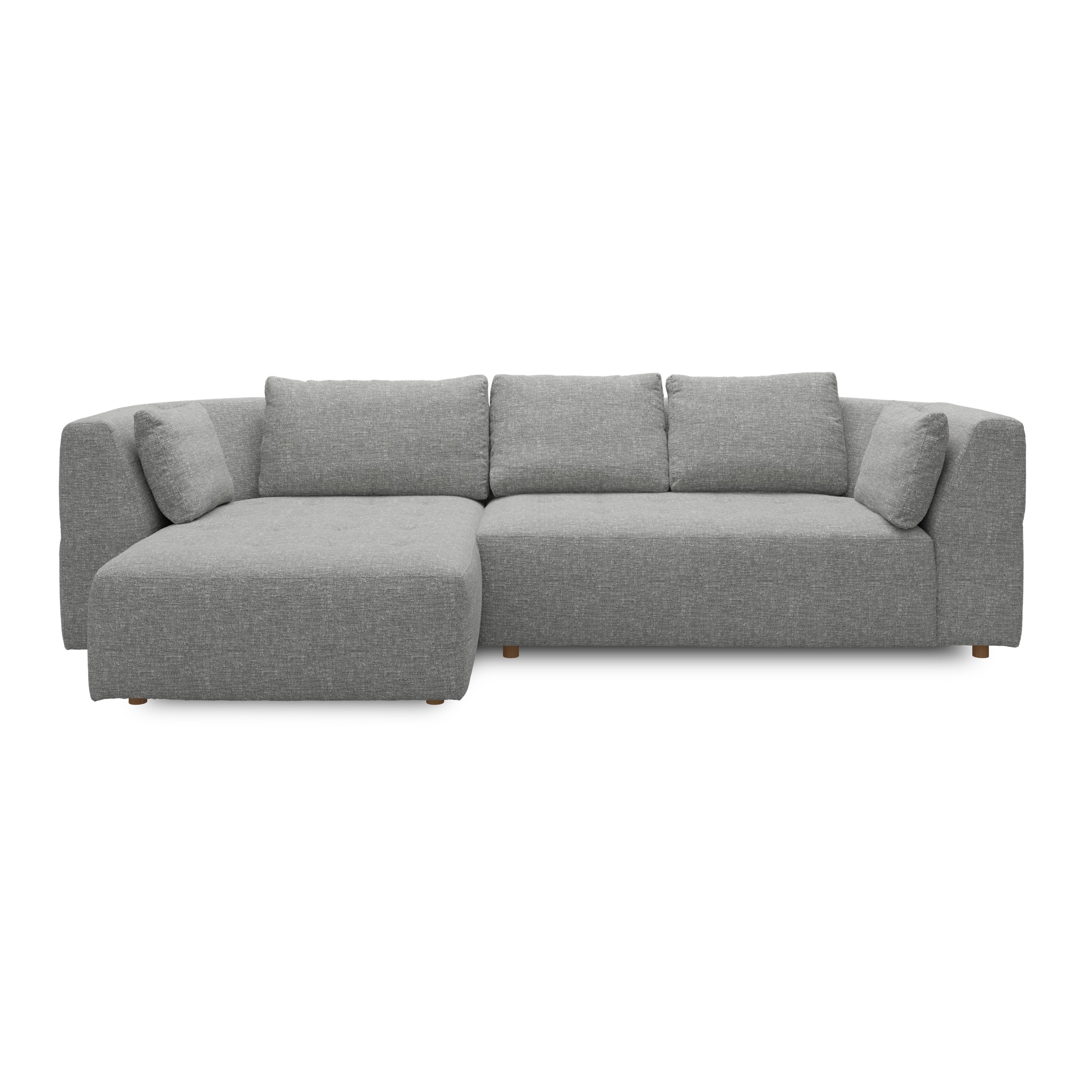 Walker vänstervänd soffa med schäslong - Caleido St. 10 steel textil, ben no . 173 natur ek och S: Kallskum R: Dun/Silikon