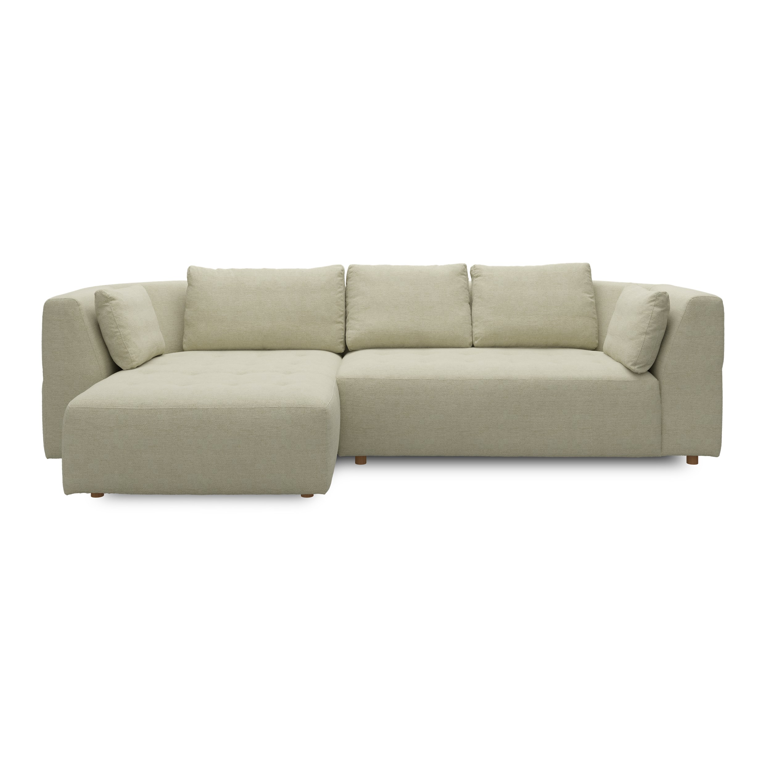 Walker vänstervänd soffa med schäslong - Stipa 2 Beige textil, ben no . 173 natur ek och S: Kallskum R: Dun/Silikon