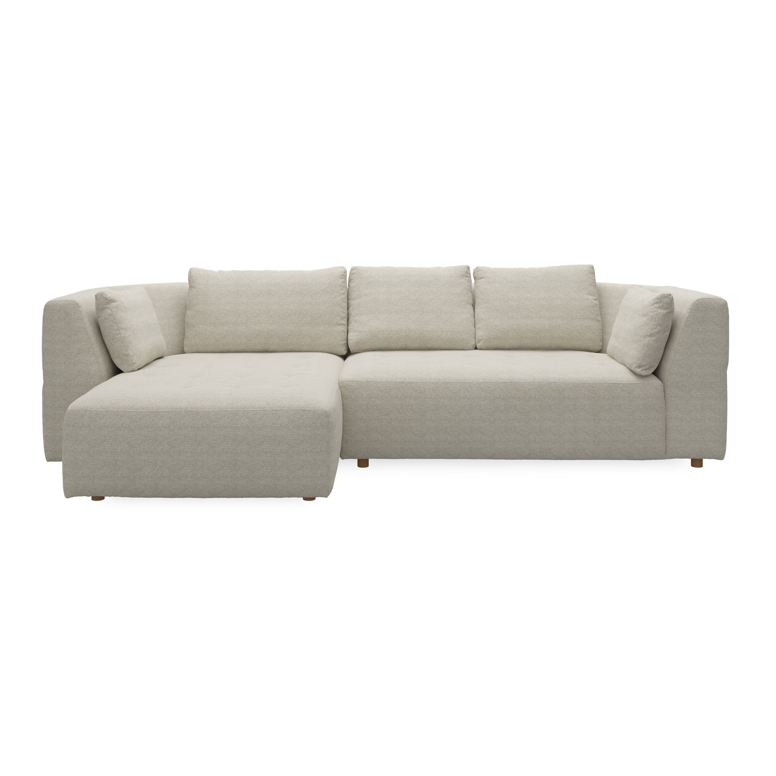 Walker vänstervänd soffa med schäslong - Stipa 6 Grey textil, ben no . 173 natur ek och S: Kallskum R: Dun/Silikon