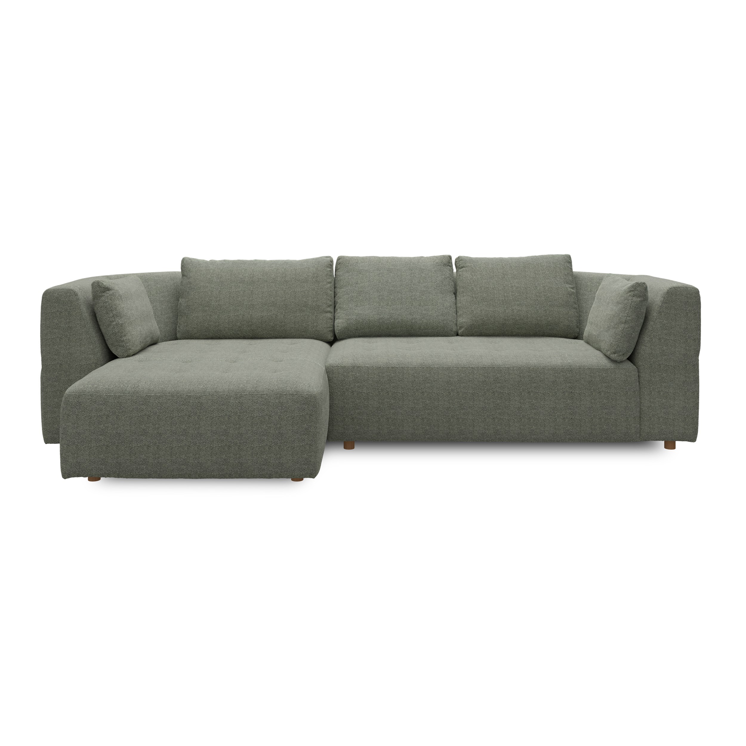 Walker vänstervänd soffa med schäslong - Stipa 9 Green textil, ben no . 173 natur ek och S: Kallskum R: Dun/Silikon