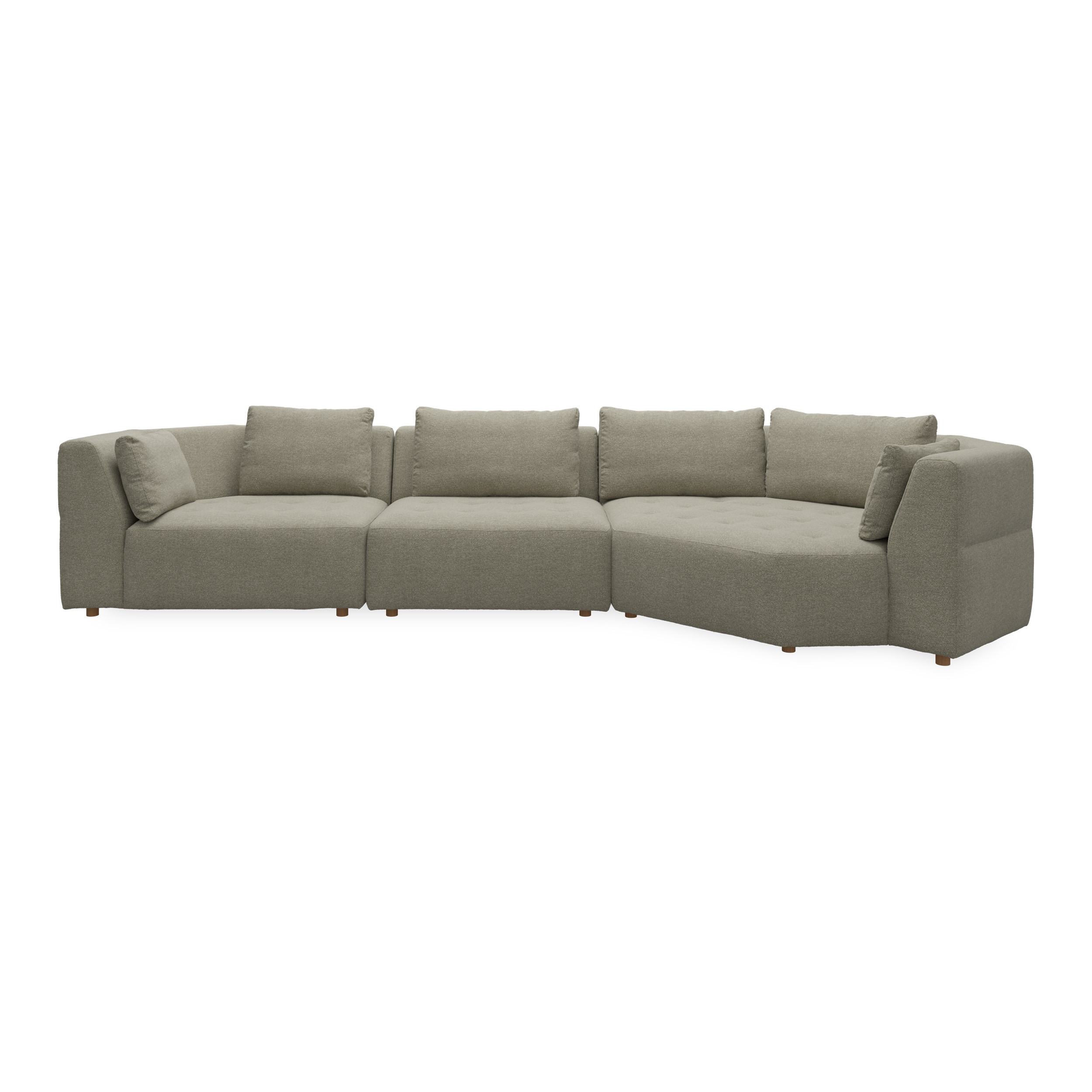 Walker högervänd soffa med divan - Stipa 1 Brown textil, ben no . 173 natur ek och S: Kallskum R: Dun/Silikon