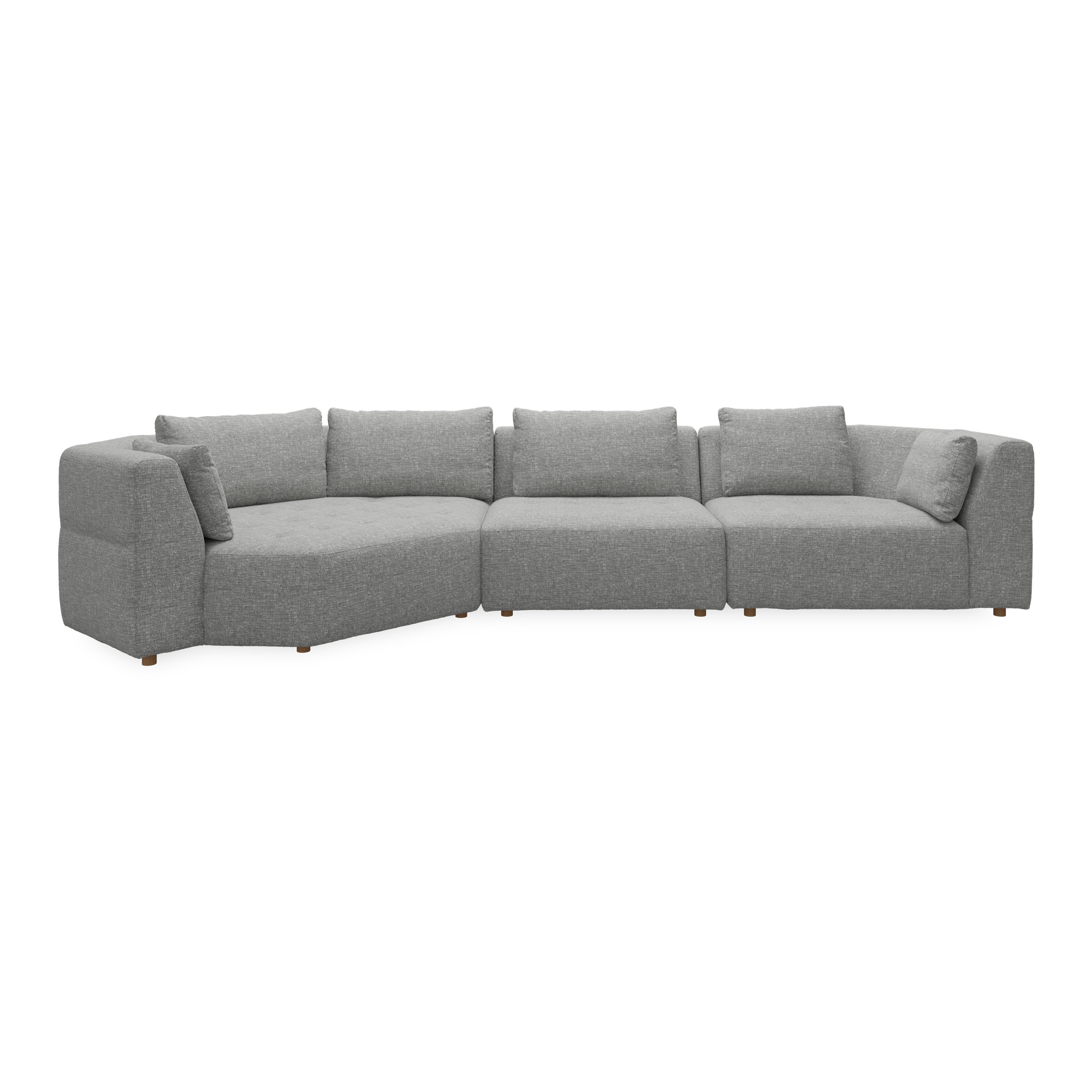 Walker vänstervänd soffa med divan - Caleido St. 10 steel textil, ben no . 173 natur ek och S: Kallskum R: Dun/Silikon