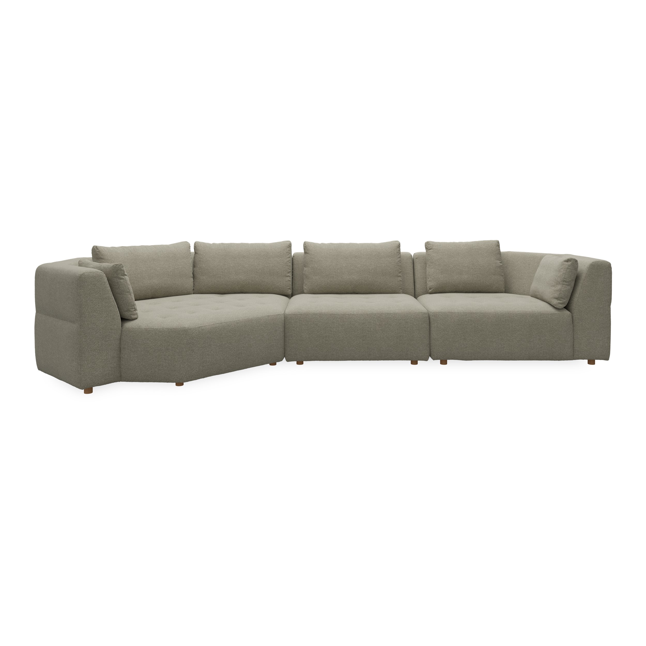 Walker vänstervänd soffa med divan - Stipa 1 Brown textil, ben no . 173 natur ek och S: Kallskum R: Dun/Silikon