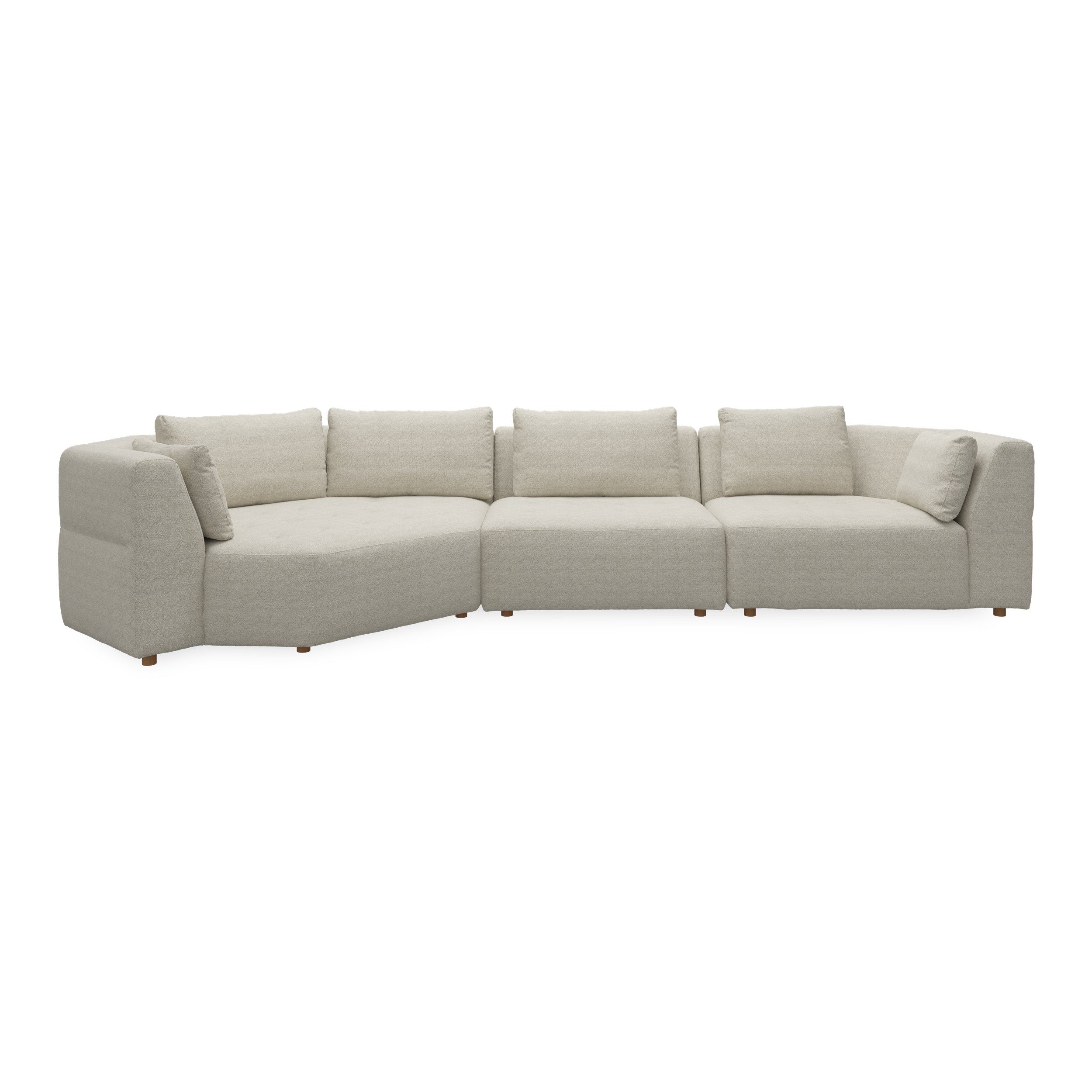 Walker vänstervänd soffa med divan - Stipa 6 Grey textil, ben no . 173 natur ek och S: Kallskum R: Dun/Silikon