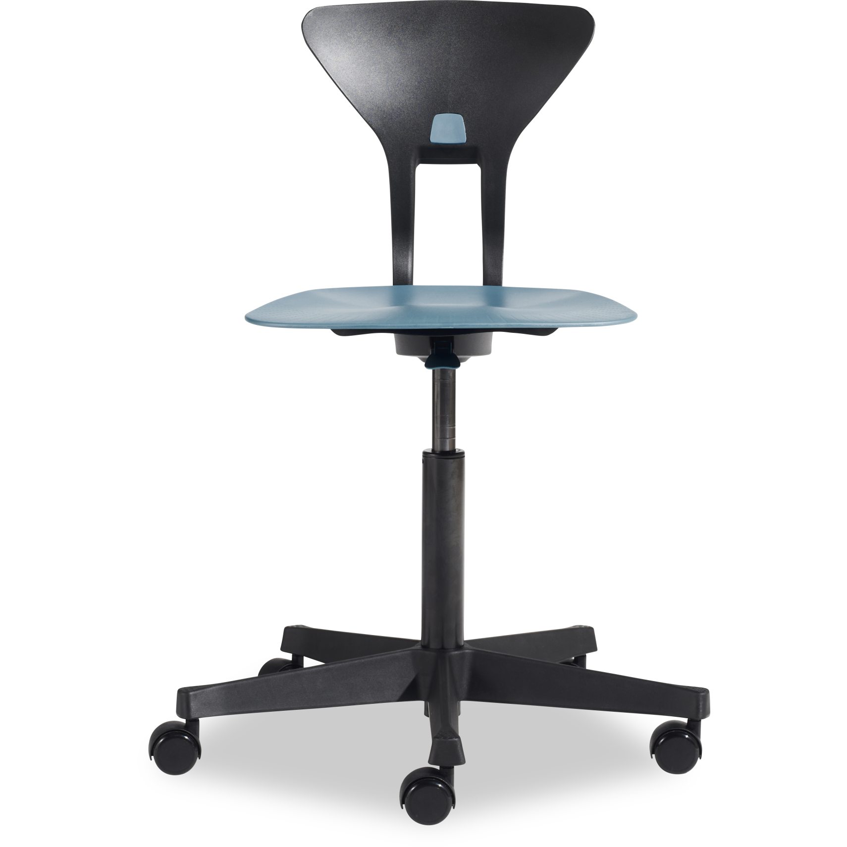 Flexa ray Kontorsstol - Blå plastsits och svart stomme