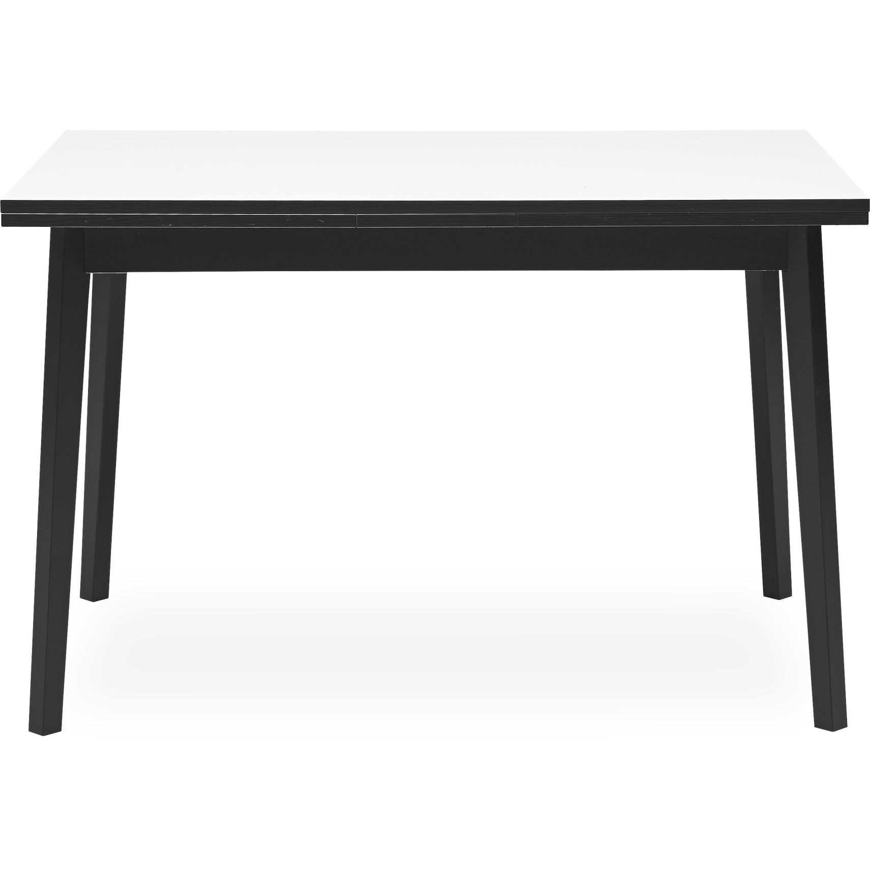 Single Matbord 120 x 80 x 76 cm - Vit melamin, svart kant och ben i svartbetsad ek