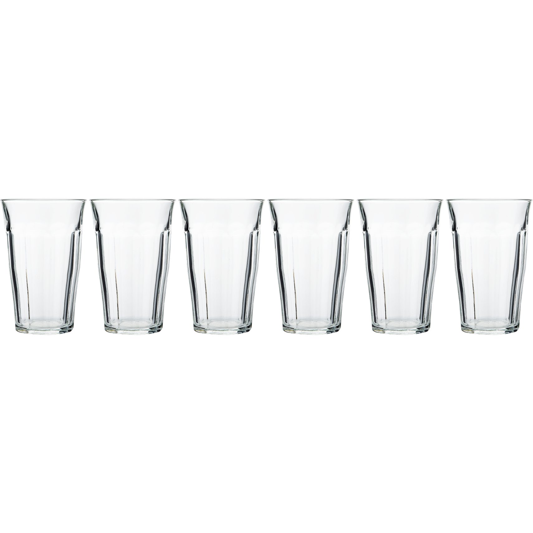 Picardie Vattenglas 6 st per förpackning - Genomskinligt härdat glas och set med 6 st