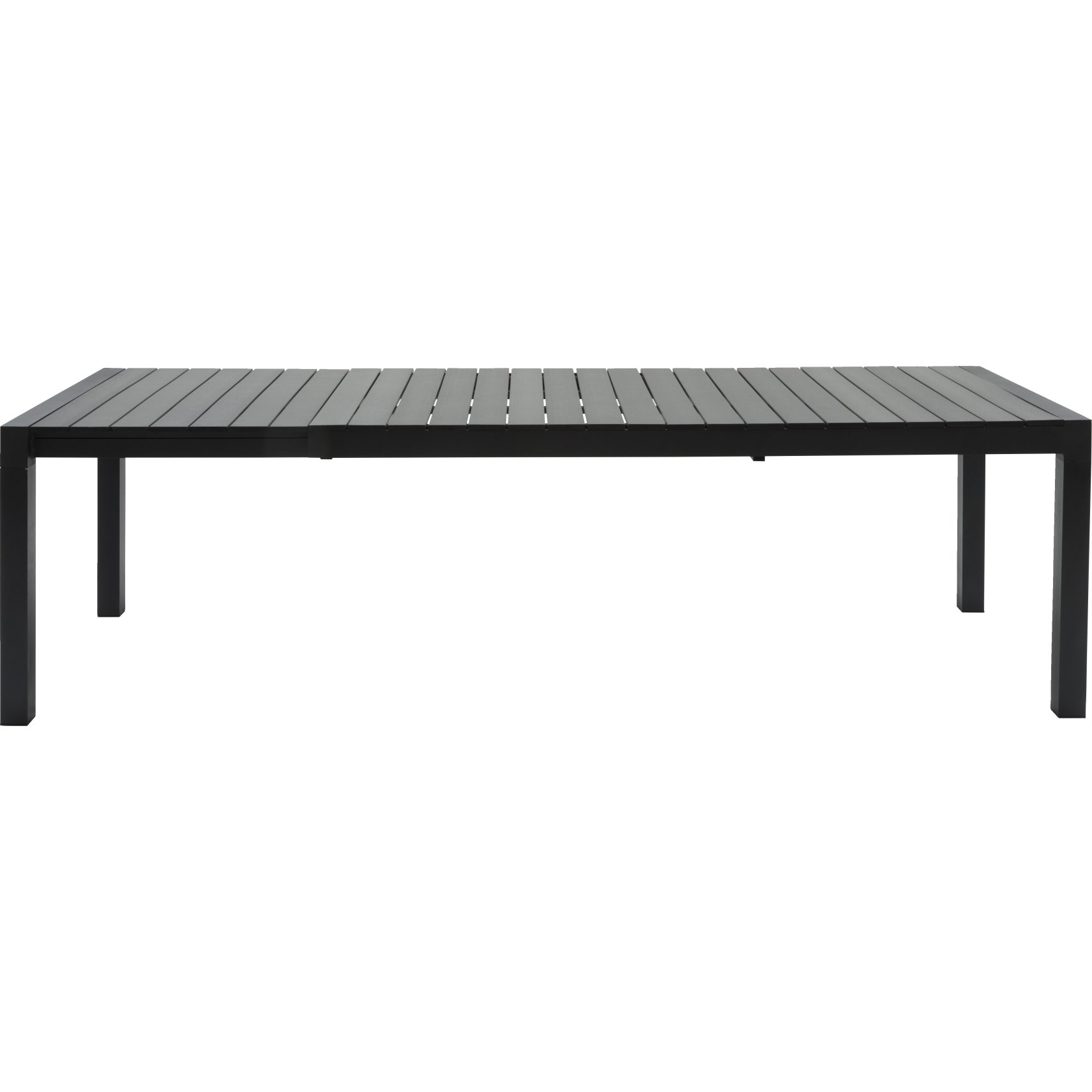 Salvadore Trädgårdsbord 205 x 74 x 100 cm - Svart polywood och stomme i svart aluminium